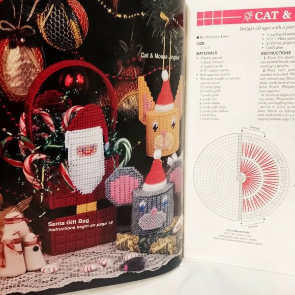 Plastic Canvas World Magazine November 1998 Festive Christmas Magic Cat Mouse - Picture 9 of 9